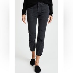 Nili Lotan Cropped French Military Pant Joggers In Carbon Dark Gray Size 2